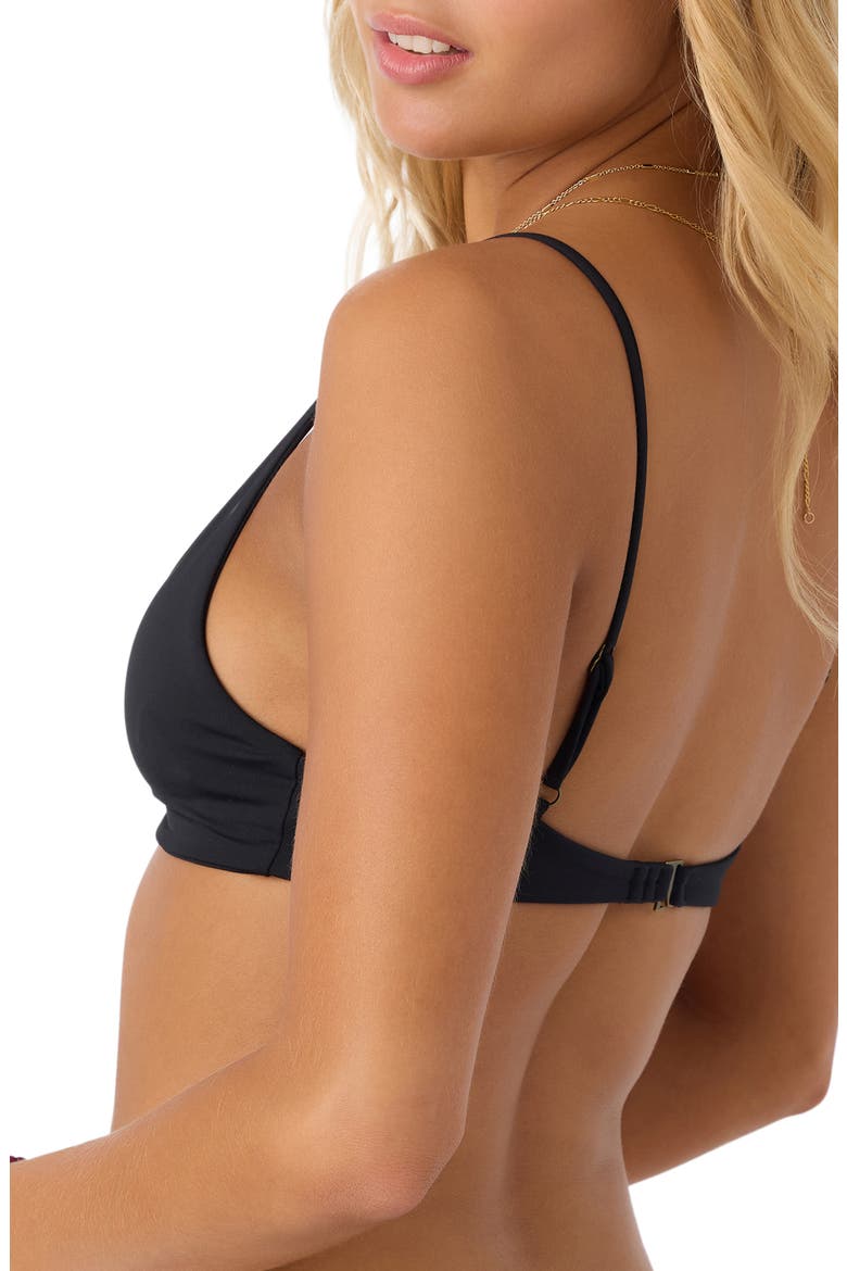 Saltwater Solids Pismo Bikini Top, Alternate, color, BLACK