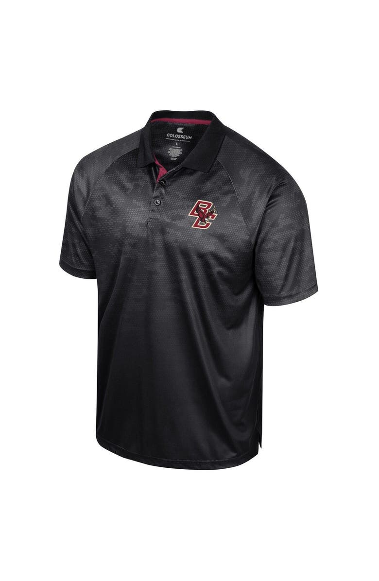 COLOSSEUM Men's Colosseum Black Boston College Eagles Honeycomb Raglan Polo, Alternate, color, Black