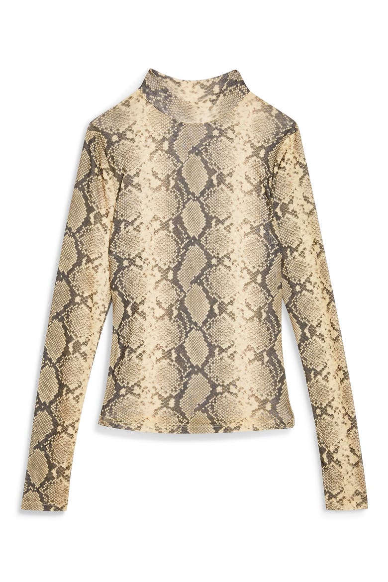 Snake Print Top, Alternate, color, STONE MULTI