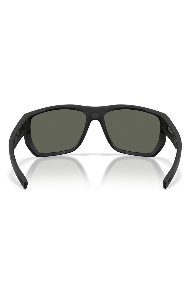 Costa Del Mar Santiago 63mm Oversize Polarized Rectangular Sunglasses, Alternate, color, Netplus Black / Gray 580G