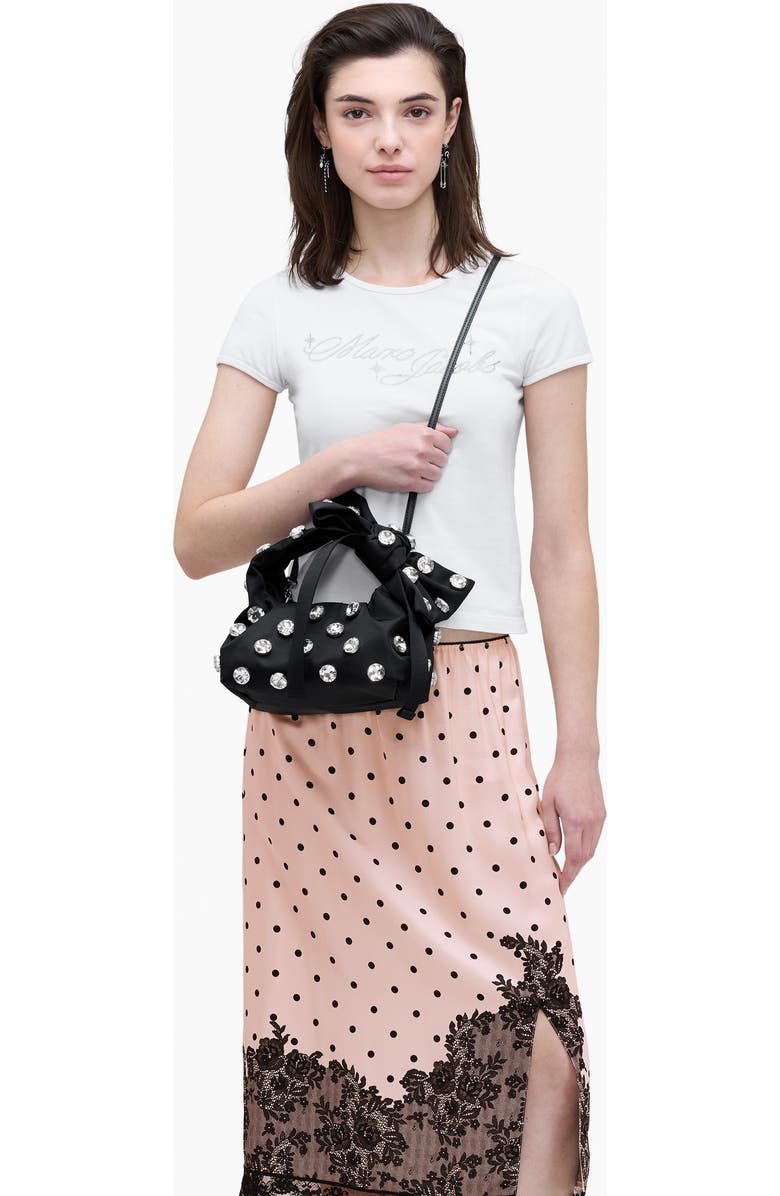 Marc Jacobs The Gem Nylon Bow Mini Sack Bag, Alternate, color, Black