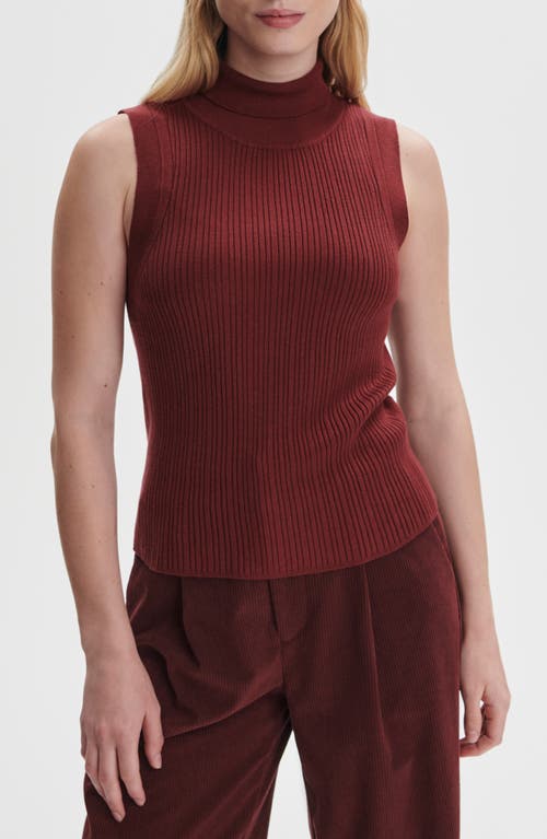 Varley Anastasia Sleeveless Turtleneck In Burgundy
