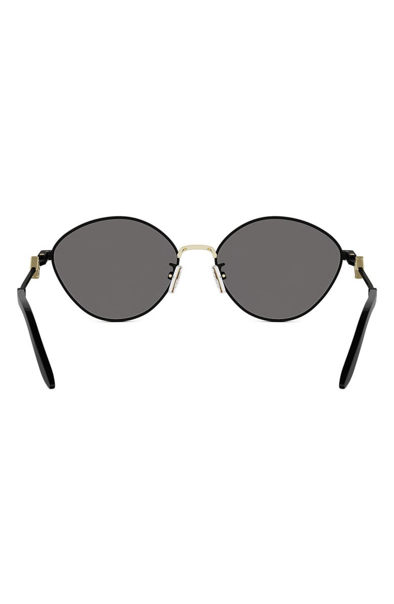 Fendi FF Diamonds 55mm Round Sunglasses, Alternate, color, Matte Black / Smoke