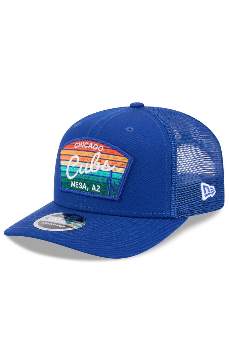 New Era Men's New Era  Royal Chicago Cubs 2025 Spring Training 9SEVENTY Stretch-Snap Trucker Hat, Main, color, 