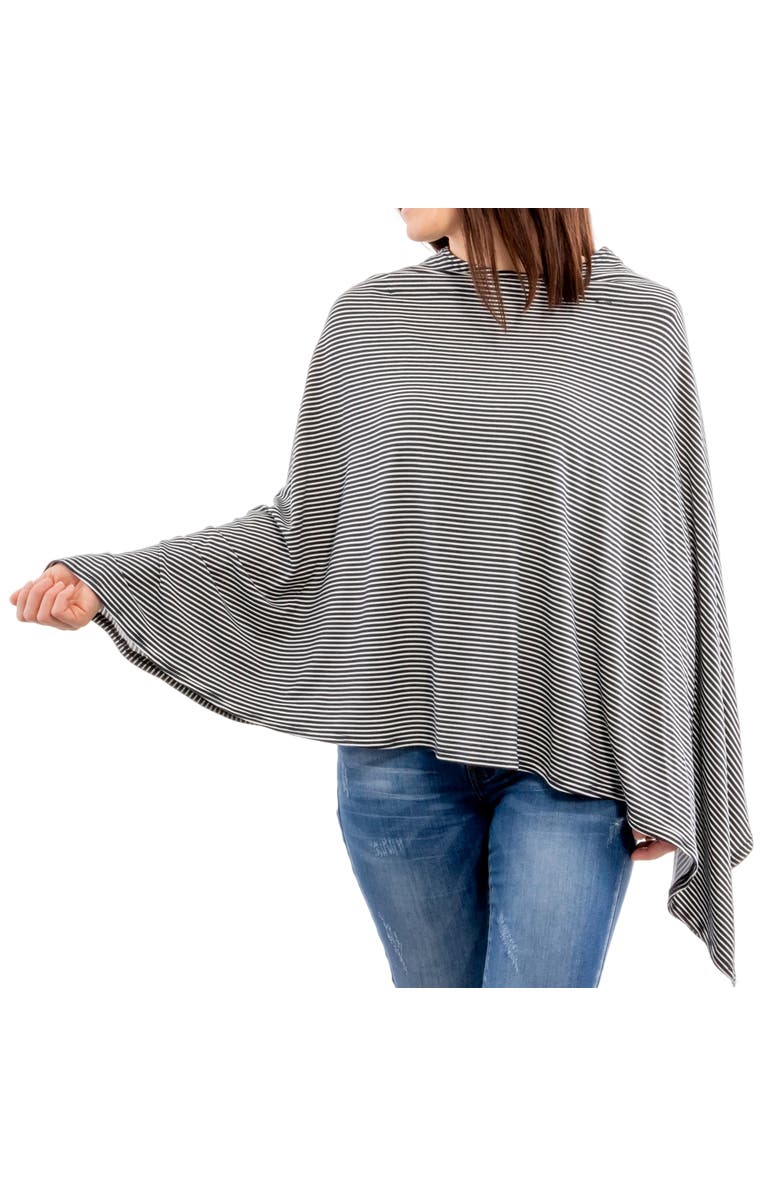 WeeSprout Nursing Cover for Breastfeeding, Soft & Breathable Nursing Poncho, Main, color, Vintage Black Stripe