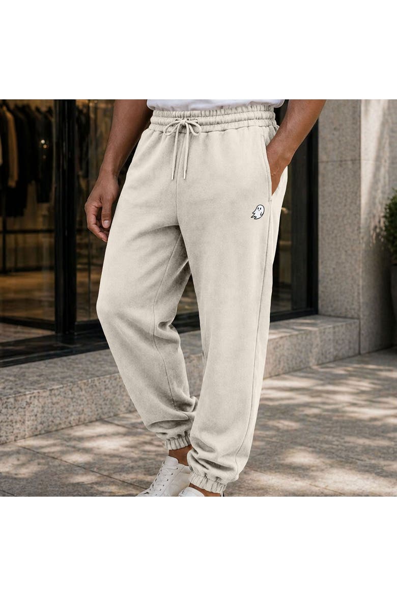 Ghost Midweight Fleece Regular Fit Track Pants, Alternate, color, Ecru