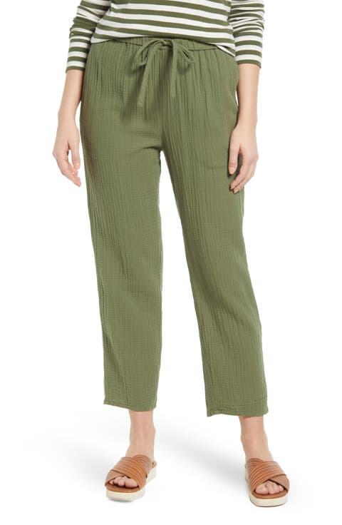 Textured Cotton Pull-On Pants (Regular & Petite)