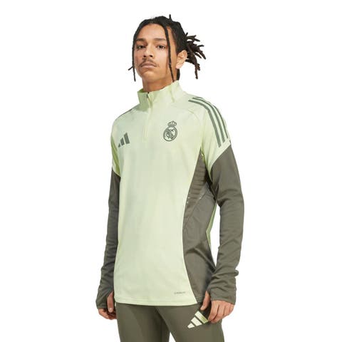 Men's adidas Green Real Madrid 2025/26 AEROREADY Raglan Quarter-Zip Training Pullover