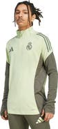 adidas Men's adidas Green Real Madrid 2025/26 AEROREADY Raglan Quarter-Zip Training Pullover