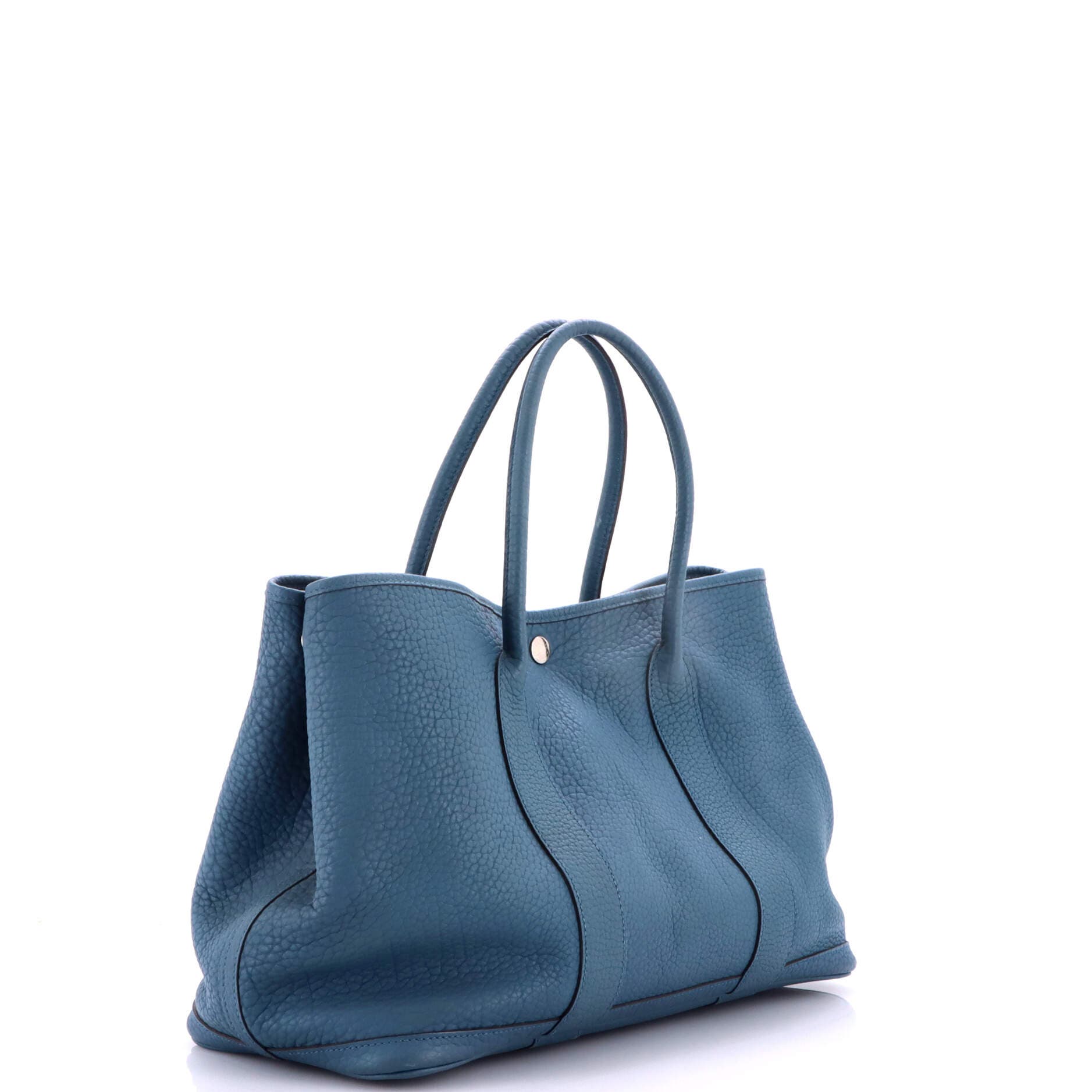 Pre-Owned Hermes Garden Party Tote Leather 36, Alternate, color, Bleu Tempete