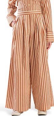 FREEMARKET Striped High Waist Wide Leg Pants