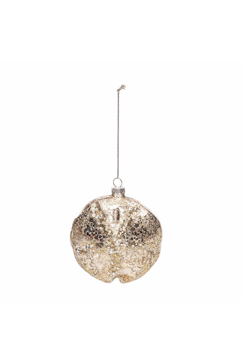 Glass Gold Sand Dollar Ornament, Main, color, Gold