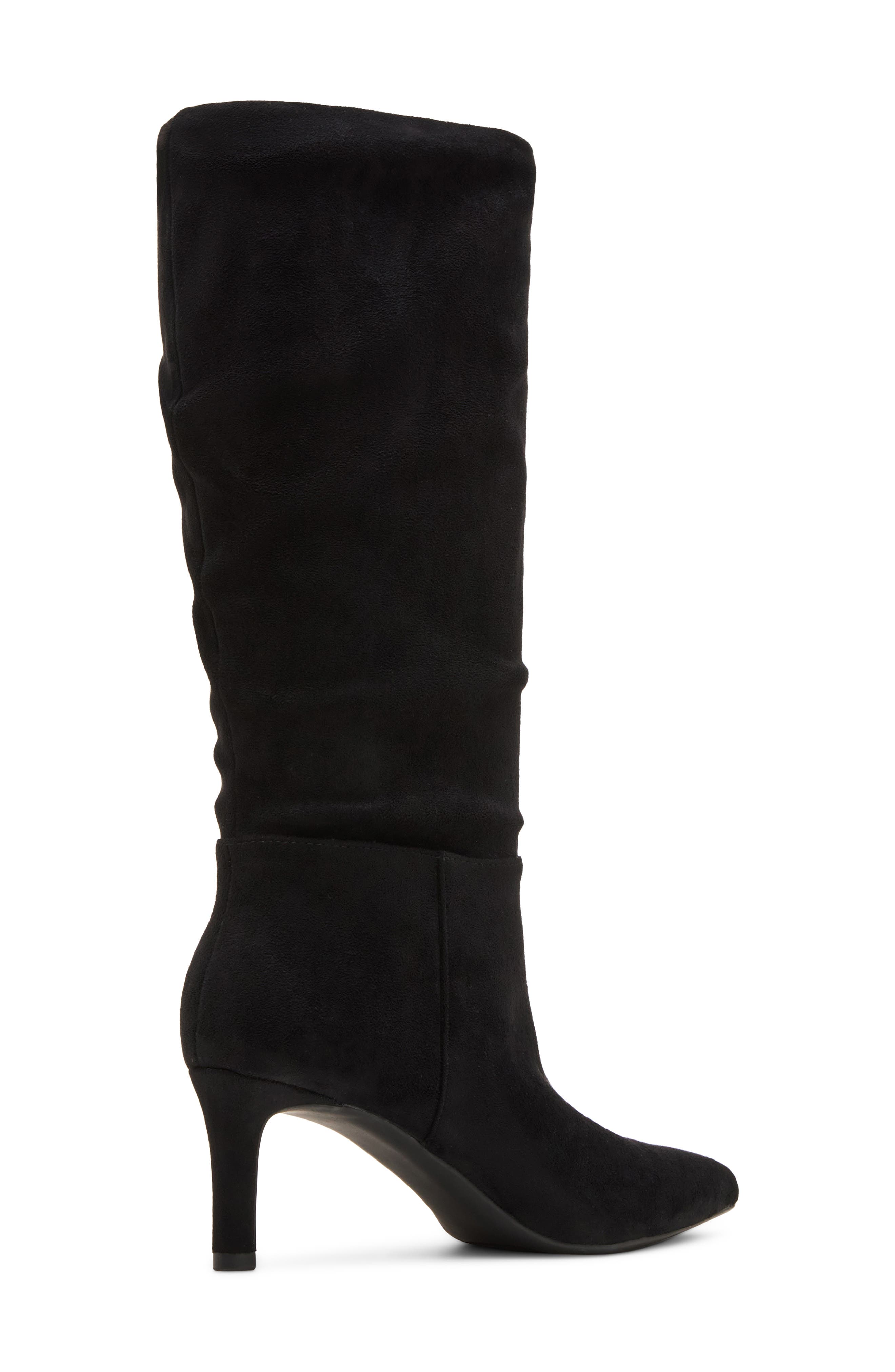Collette Ruched Boot, Alternate, color, BLACK FAB