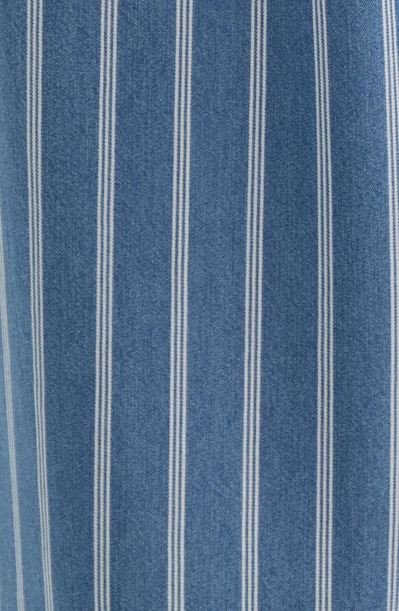 CITY BLUES Pleated Stripe Wide Leg Denim Pants, Alternate, color, Medium Indigo