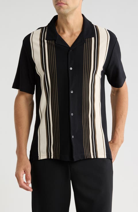 Piqué Knit Button-Up Resort Shirt