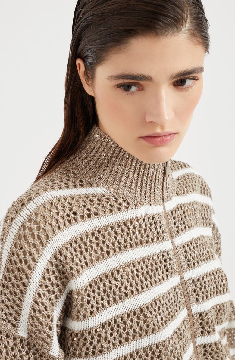 Brunello Cucinelli Dazzling Net cardigan, Alternate, color, 