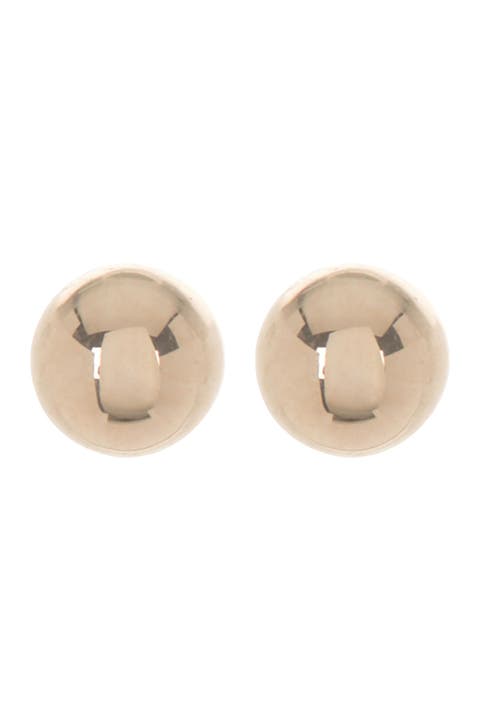 14K Yellow Gold High Polish Ball Stud Earrings