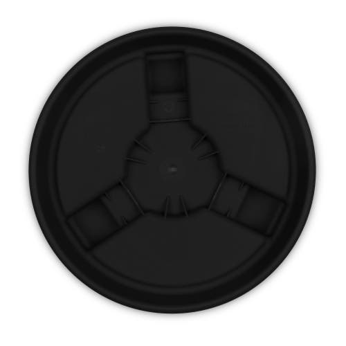 Bloem 14" Round Planter Caddy With Wheels, Black In Black