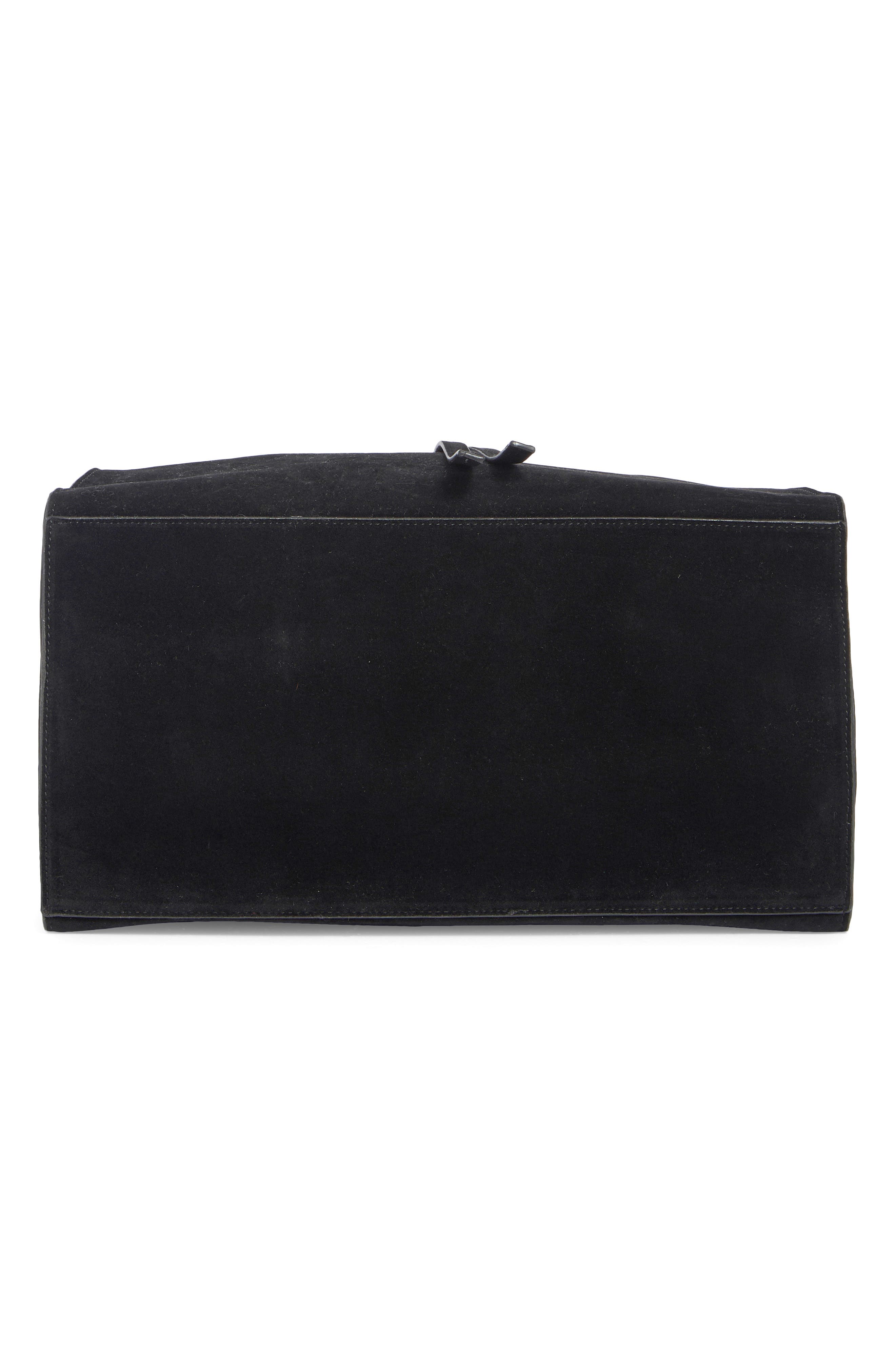 Tulip Faux Suede Tote, Alternate, color, BLACK