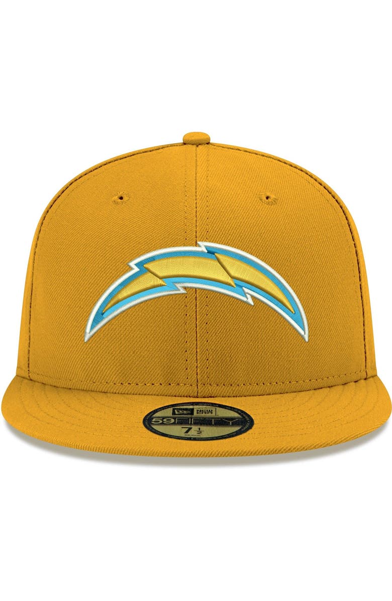 New Era Men's New Era Gold Los Angeles Chargers Omaha 59FIFTY Fitted Hat, Alternate, color,