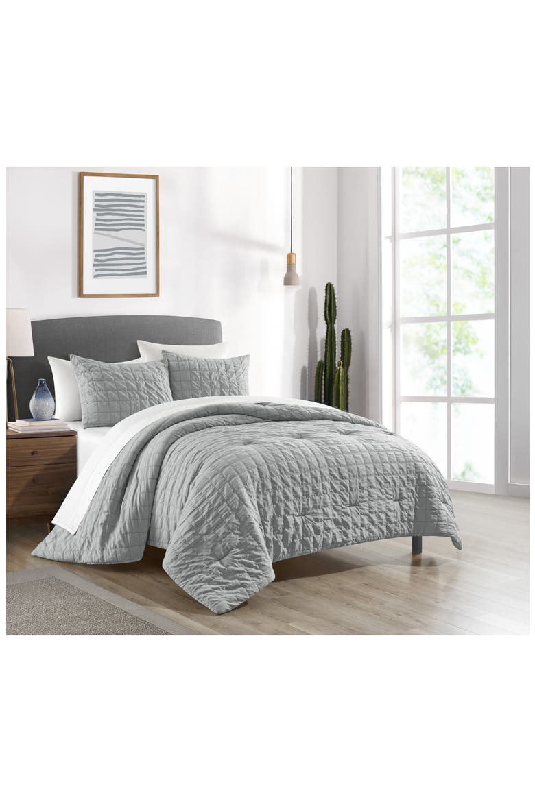 Jessa Washed Garment Dyed 5-Piece Comforter Set - Twin Size, Alternate, color, GREY