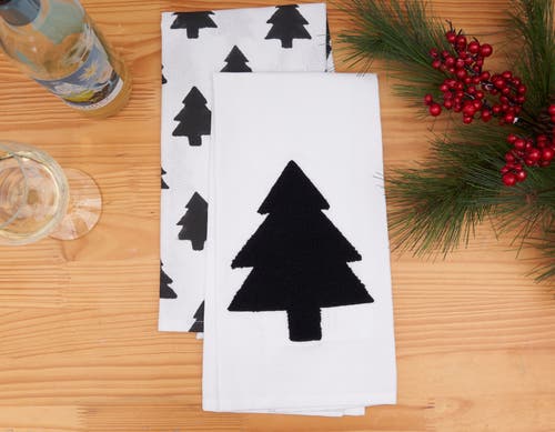 Carol & Frank Black And White Forest Towel Set Of 2 In White