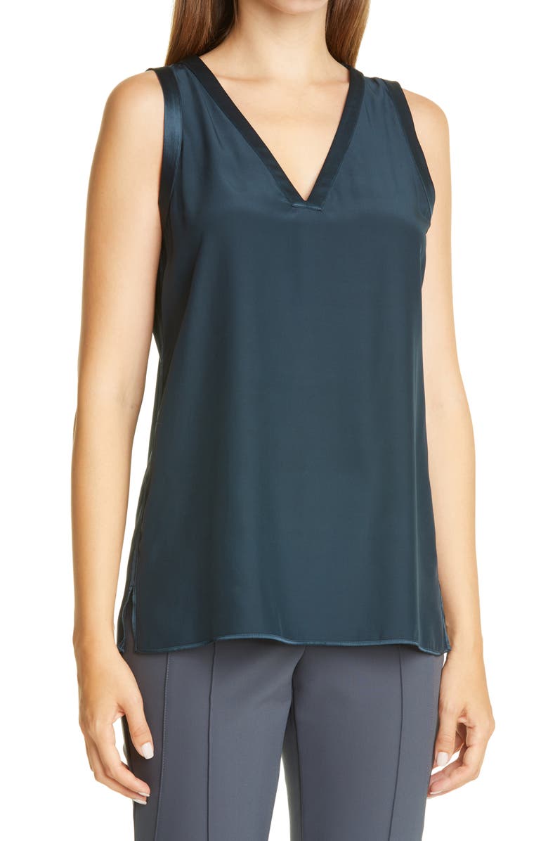 Lafayette 148 New York Gretchen Reversible Silk Charmeuse Blouse, Alternate, color,