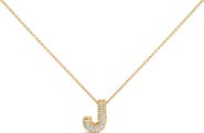 Haus of Brilliance Yellow Gold Vermeil Diamond Accent "A-Z" Initial Bubble Pendant Necklace