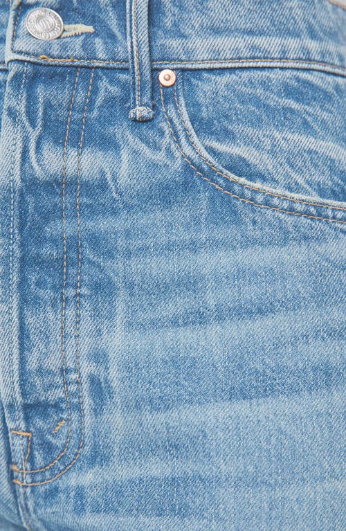 Mother Womens Folk Star The Dodger Flood Wide-leg Denim Jeans In Blue