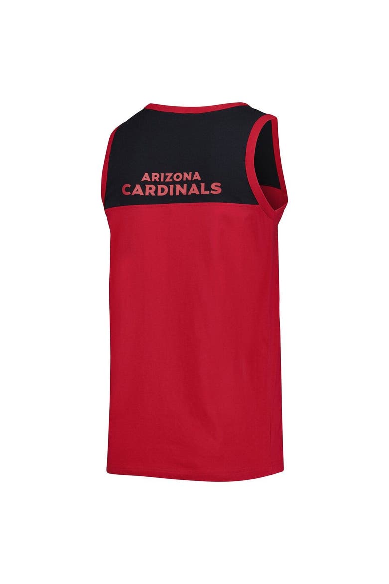 Men's Starter Cardinal/Black Arizona Cardinals Team Touchdown Fashion Tank Top, Alternate, color, Cardinal