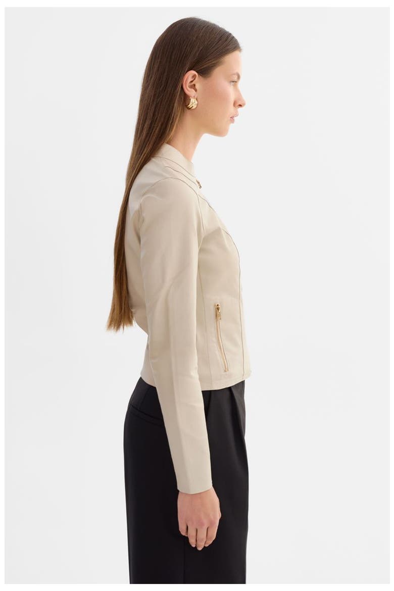 CHAPIN | Reversible Leather Bomber, Alternate, color, Bone/Gold