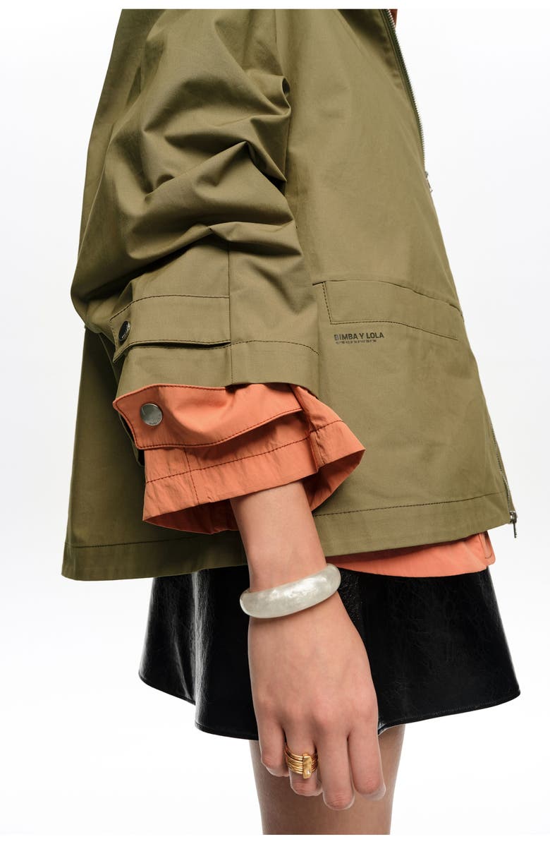 Bimba y Lola Cotton A-Line Trench, Alternate, color, Light Khaki
