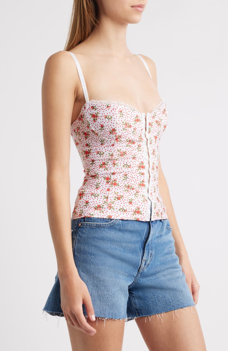 Bella Venice Corset Top, Alternate, color, White Floral