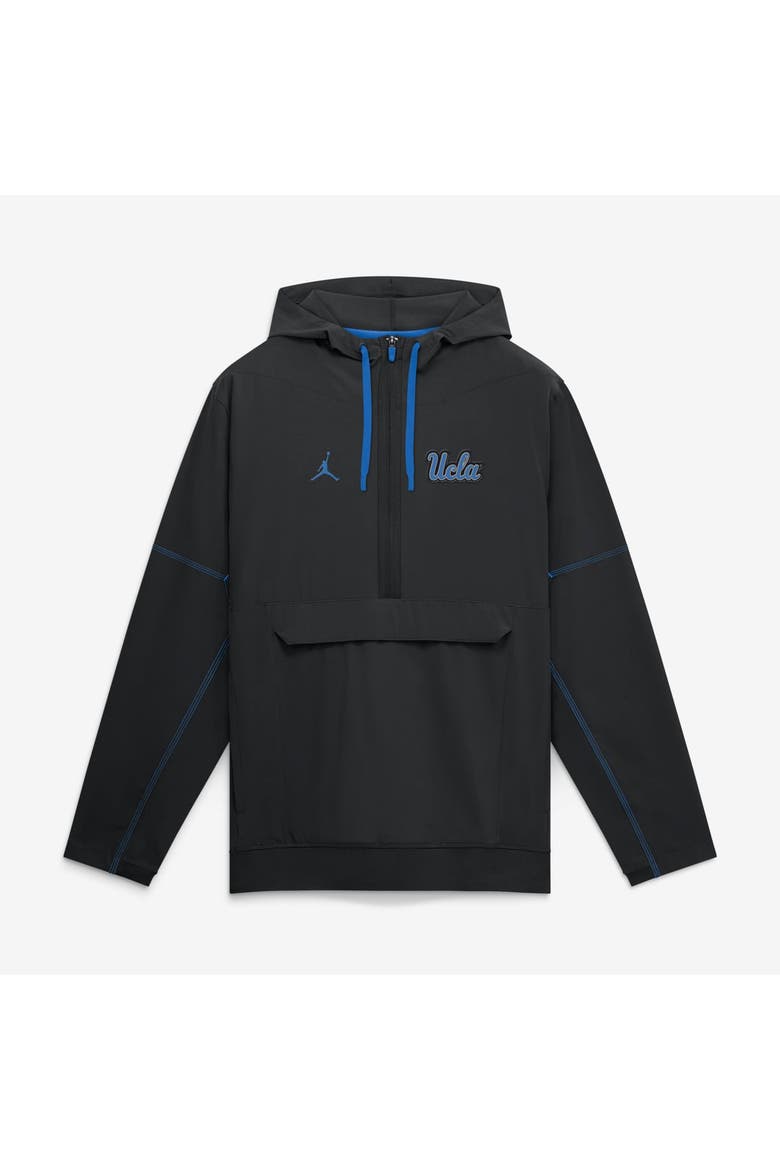 Men's Jordan Brand Black UCLA Bruins 2026 Sideline Anorak Half-Zip Hooded Jacket, Main, color, Black