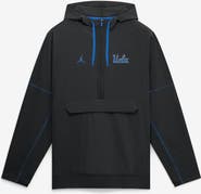 Jordan Brand Men's Jordan Brand Black UCLA Bruins 2026 Sideline Anorak Half-Zip Hooded Jacket