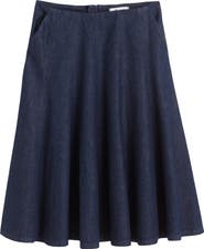 Madewell Flared Denim Midi Skirt