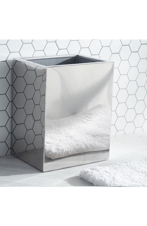 Roselli Trading Company Stainless Steel Rectangular Waste Basket In Silver