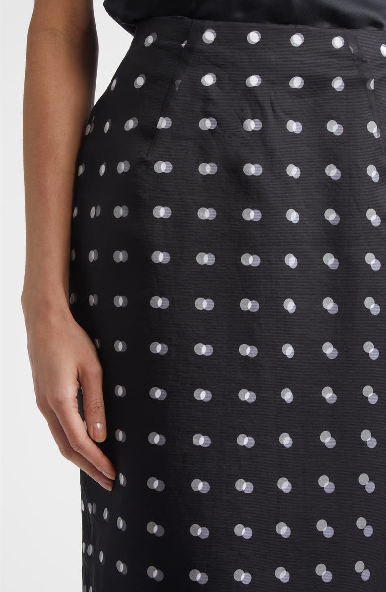 Emilia Wickstead Bethan Layered Polka Dot Silk Organza Midi Skirt, Alternate, color, Black Polka Dot