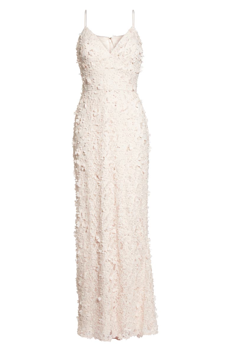 Eliza J Floral Appliqué Lace Gown, Alternate, color, 