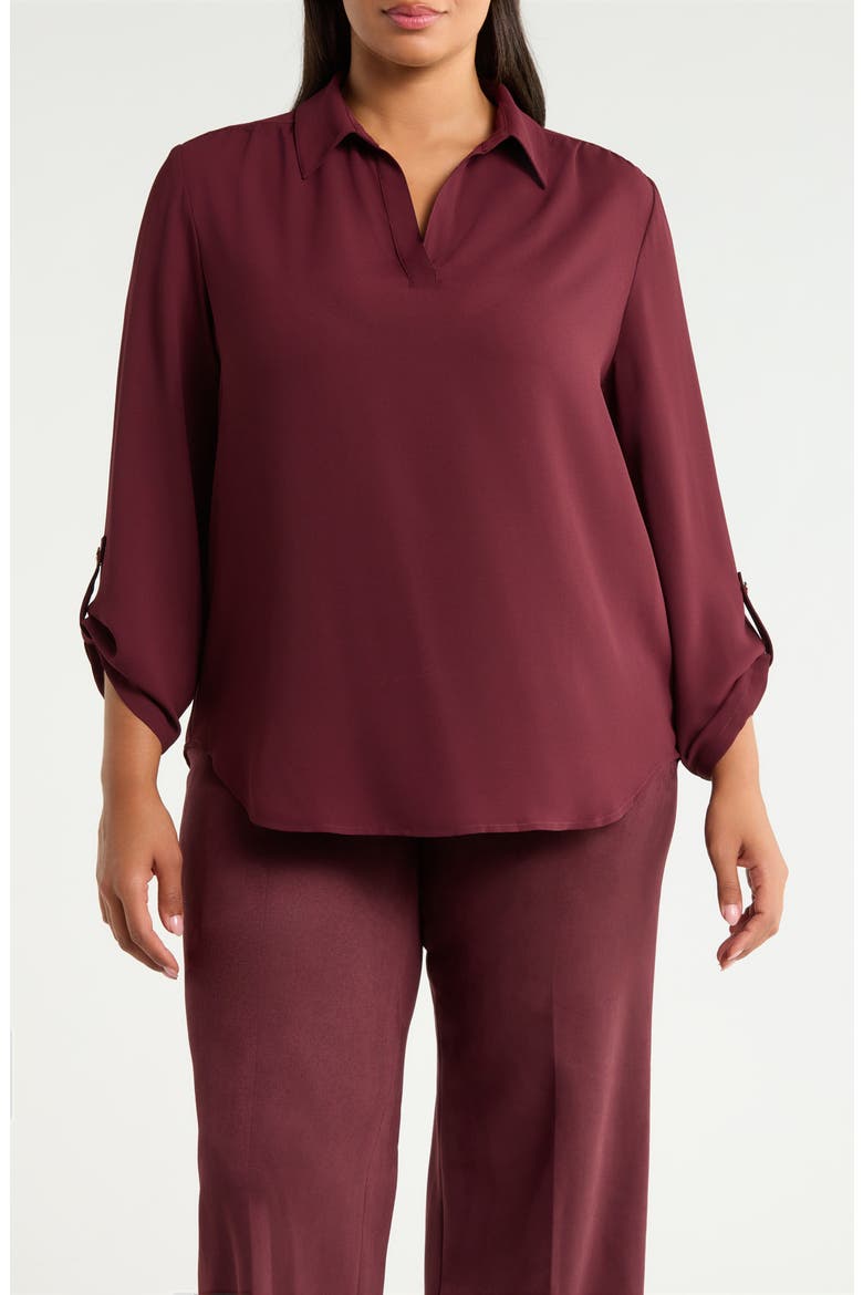 V-Neck Point Collar Shirt, Main, color, BAROLO