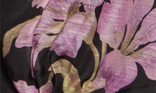 Zimmermann Dawning Bead-embellished Floral-print Linen And Silk-blend Blouse In Black Lily