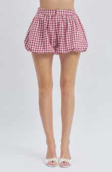 Gingham Bubble Hem Shorts