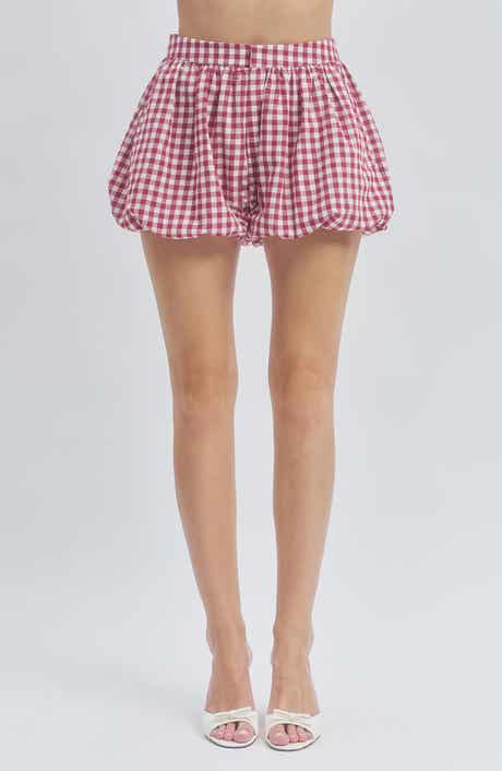Gingham Bubble Hem Shorts