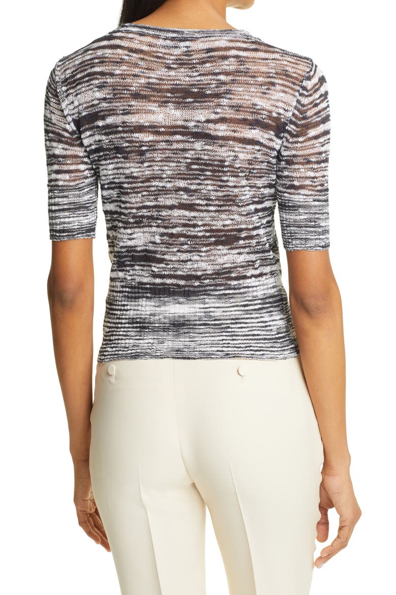 Space Dye Cotton Sweater, Alternate, color, BLACK/ WHITE