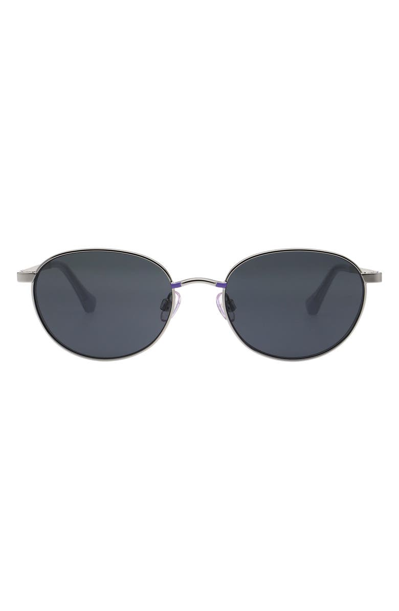 Florence by Mills 51mm Oval Sunglasses, Main, color, Silver