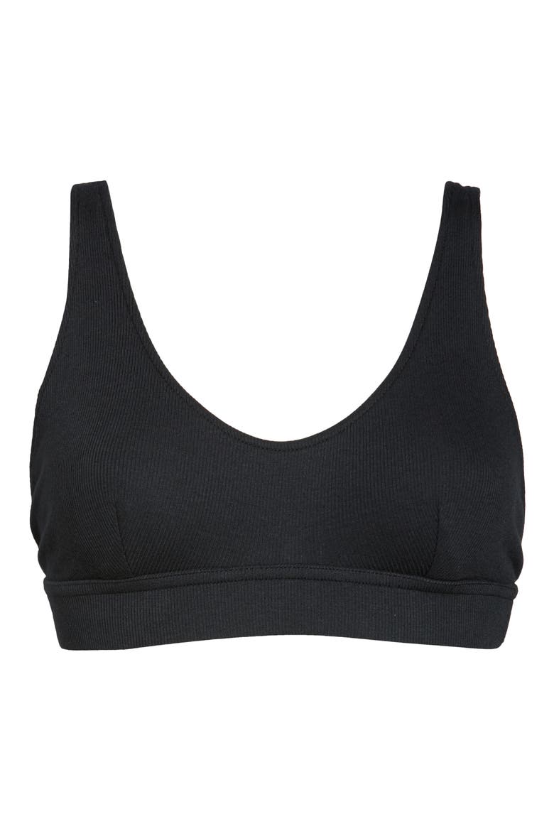 Luxury Rib Bralette, Alternate, color, BLACK