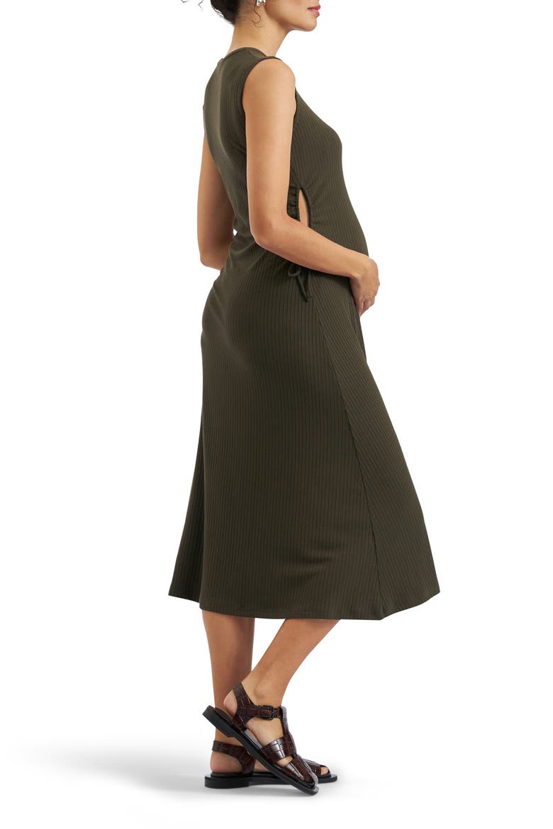 Carol Rib A-line Dress, Alternate, color, KHAKI