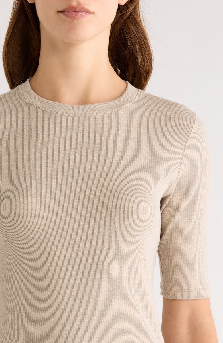 FRAME The Heather Stretch Modal Rib Top, Alternate, color, Tabby Heather