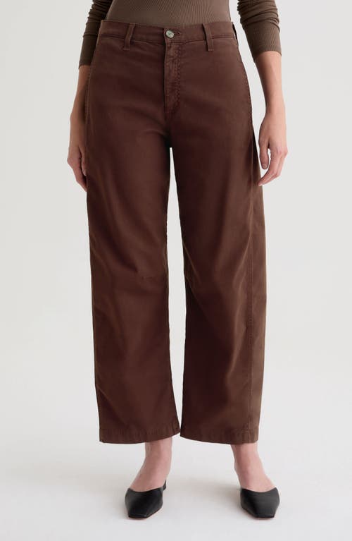 Ag Fiona Ankle Barrel Leg Chinos In Brown