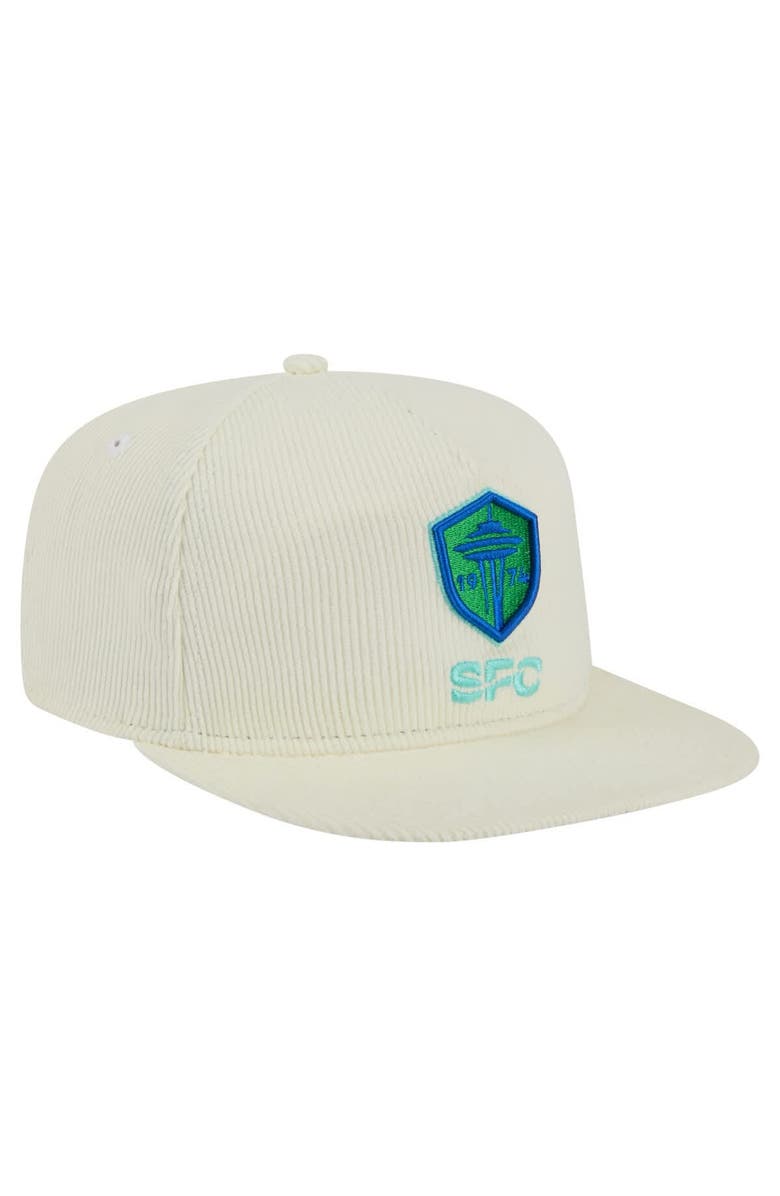 New Era Men's New Era Cream Seattle Sounders FC 2025 Kickoff Snapback Golfer Hat, Alternate, color, Cream